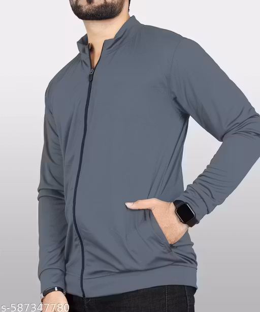 Men’s Premium Classic Fit Bomber Jacket, Lightweight Streetwear Jacket For Men || Men Trending Sports Jacket Lycra Soft Fabric & Zipper With 2 Pocket Jacket, Stylish Full Sleeves Stand Collar Jacket For Everyday & All Season Wear